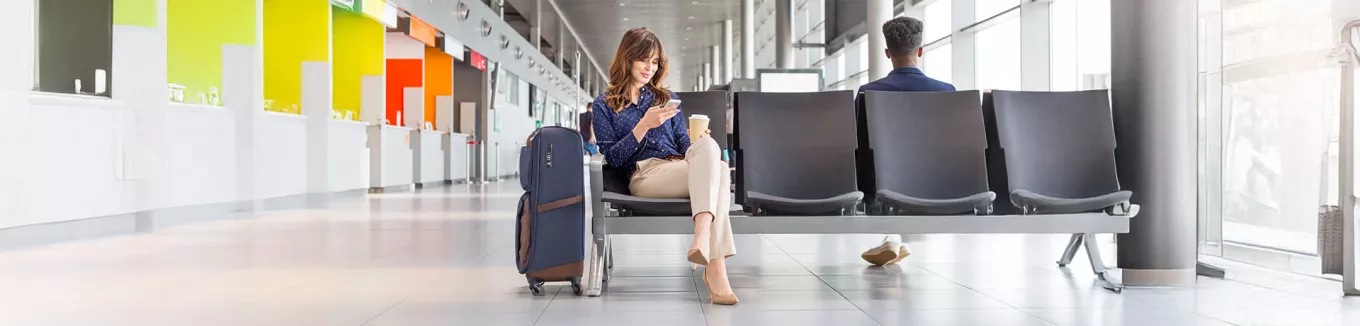 Woman in an airport 