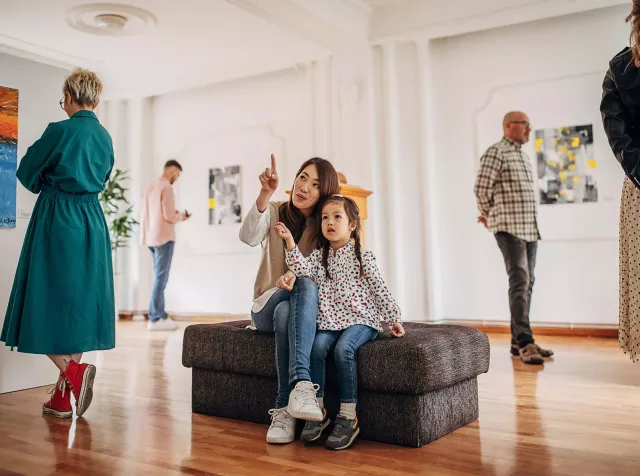 Family at the museum