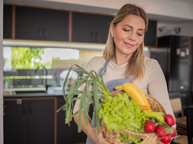 women with fruits and vegetables