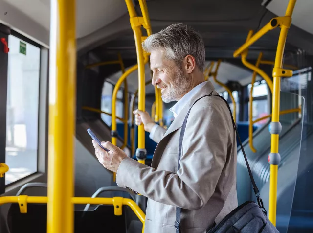 Man in a bus