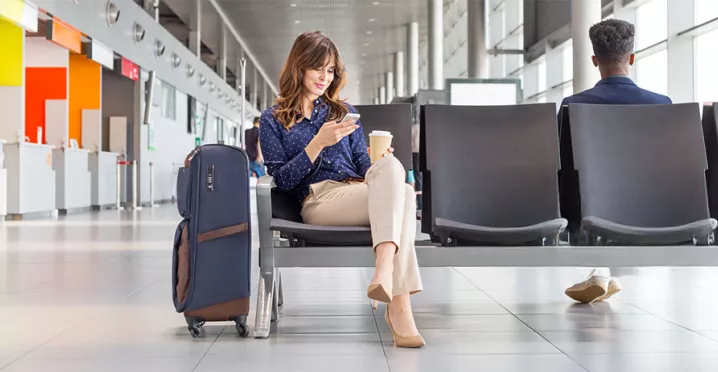 Woman in an airport