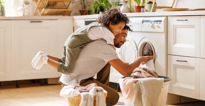 Man doing laundry