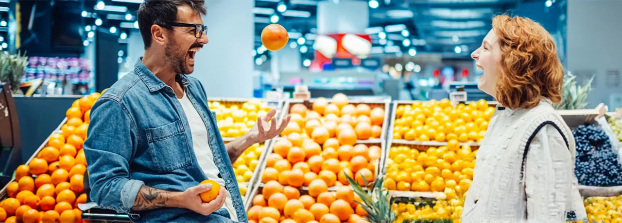 Couple in supermarket