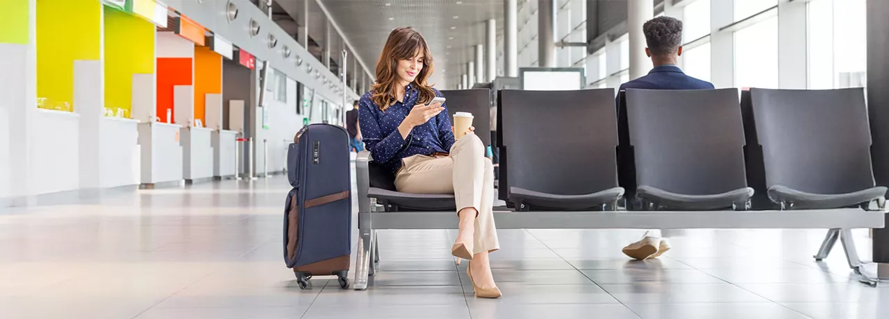 Woman in an airport