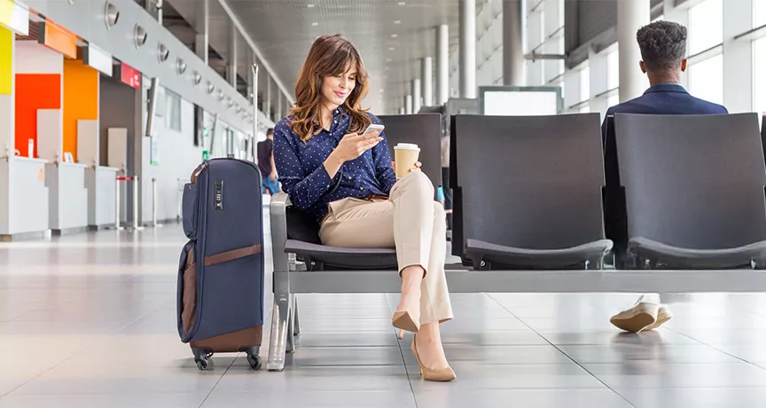 Woman in an airport