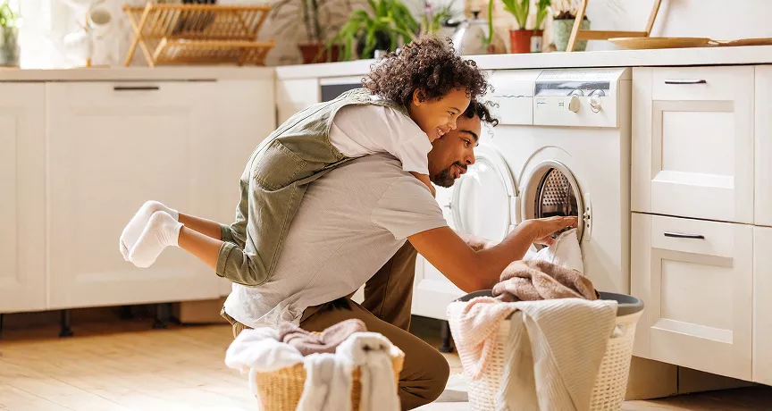 Man doing laundry