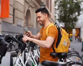 Man with bikes