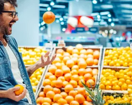 Couple in supermarket