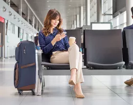 Woman in an airport
