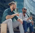Employees outside
