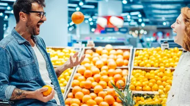 Couple in supermarket