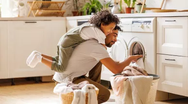 Man doing laundry