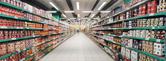 Large rayon rangé dans un sueprmarché