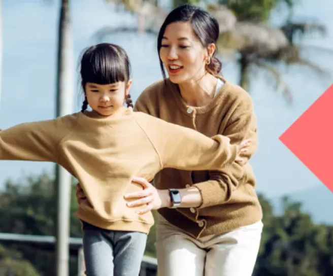 Women playing with her child